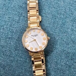 Kate Spade Women's Watch, Gold-tone band with Gramercy White Dial, NEEDS BATTERY